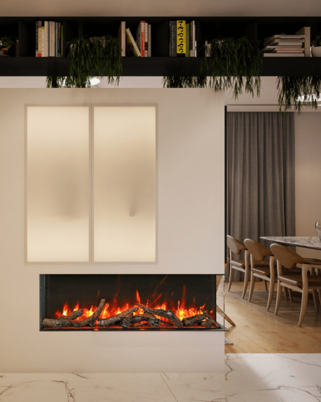 Caminetto 3 vetri TRU-VIEW DEEP XT SMART 50-TRV-XT-XL (125 H)