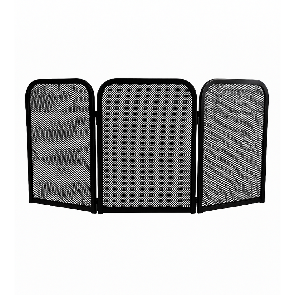 Parascintille in metallo nero a tre pannelli